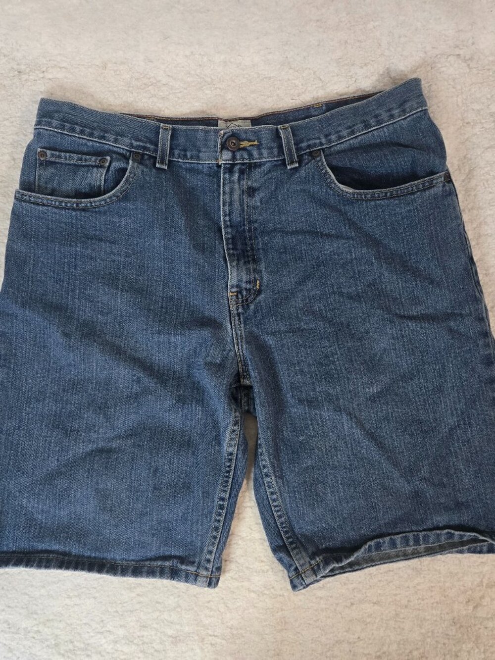 St Johns Bay Mens Size 36 Denim Jean Shorts Blue 100% Cotton Classic Fit